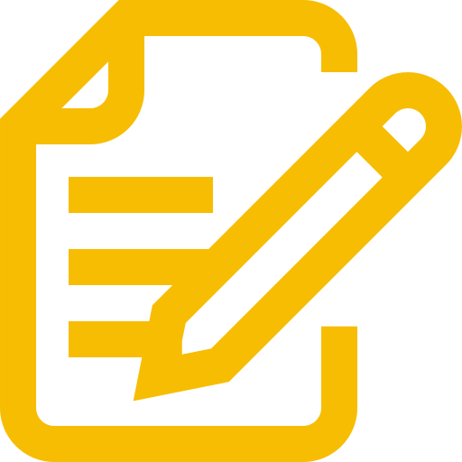 Icon of document with pen